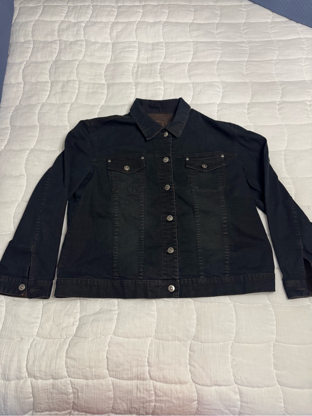 Chico's Black Denim Jean Jacket - Button Front